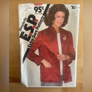 Simplicity E.S..P Sewing Pattern-1980s Womans Blazer